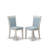 5 Piece Dining Room Table Set Includes a Rectangle Kitchen Table with X-Legs and 4 Baby Blue Linen Fabric Parsons Dining Chairs, 40x72 Inch-1060059312-888739549