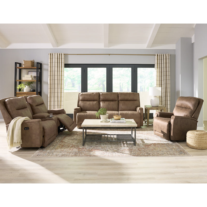 Upholstered 89.5'' Reclining Sofa, Eggshell
