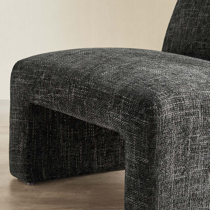 Modway Amita Chenille Upholstered Accent Chair, Black Chenille