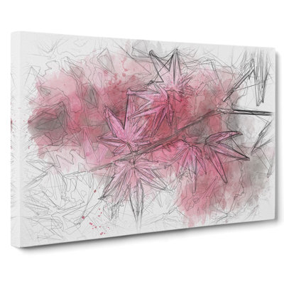 Japanese Maple Tree Sketch - Wrapped Canvas Print