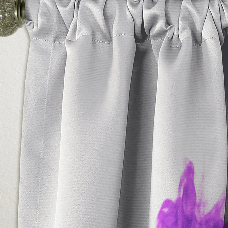 Rideau en lin bleu et mauve, L 52 po x L 108 po