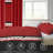 Queen Size 9-Piece Modern Red & Black Geometric Complete Bed in a Bag: Water Repellent Quilted Bedspread, 2 Shams, and 6-Panel Light Filtering Grommet Curtains - Transitional Coverlet Set-121273314-129499539