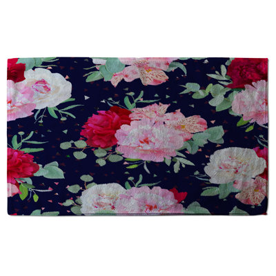 Cotton Floral Waffle Tea Towel Kitchen Towel