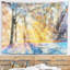 Paysage flou avec tapisserie flocons de neige-28491790