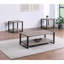 Table de bout contemporaine avec tablette de rangement - plateau carré, finition brun rustique