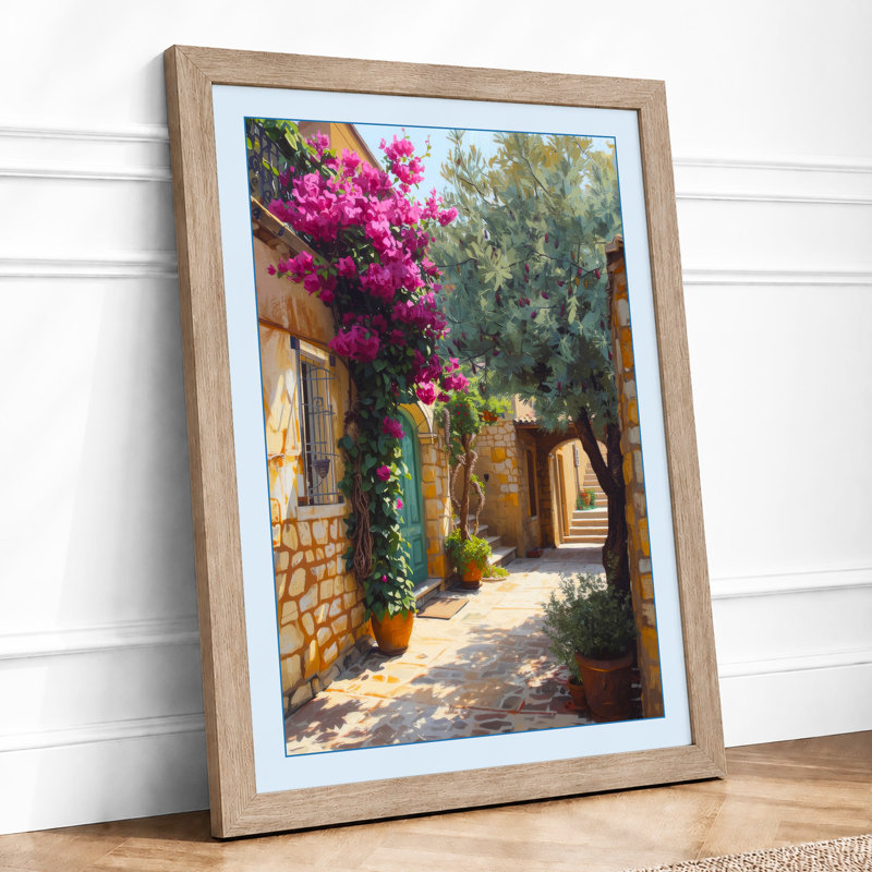 Mediterranean Passage Coastal - Framed Print, A3 - 42.0 x 29.7 cm, Oak
