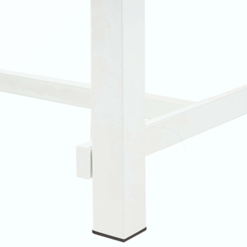 Table de salle à manger de style industriel en bois d'acacia, Blanc, Noyer
