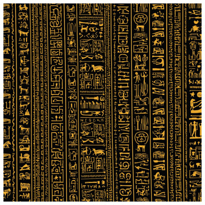 Édredon doré égyptien en hiéroglyphes
