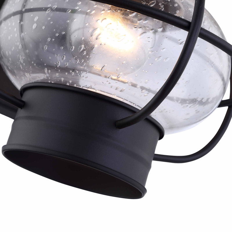 Cioffi Lantern shape Black Metal Wall Light, 11" H x  7.21" W x 8.34" D, Matte Black