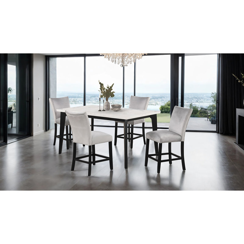 Ensemble de table à hauteur de comptoir 5 pièces Andea