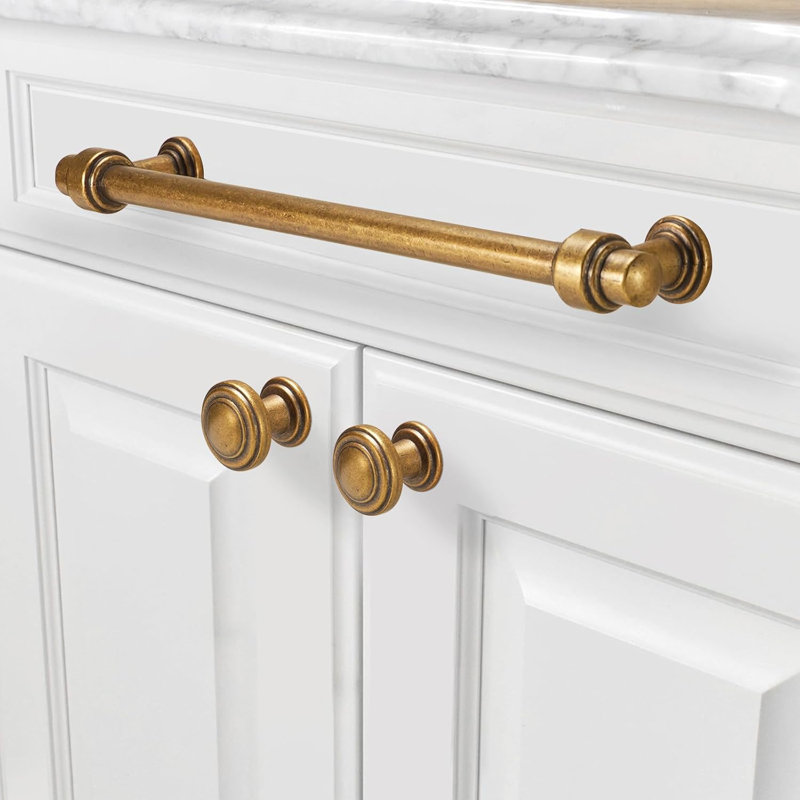Paquet de 10 poignées d'armoire, poignées de tiroir en alliage de zinc massif, quincaillerie de cuisine et de commode moderne avec filetage profond