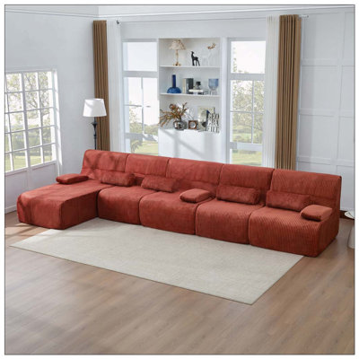 Modern Sectional Corduroy Sofa Boneless Sofa Couch Cozy Sofa Compression Sofa for Living Room