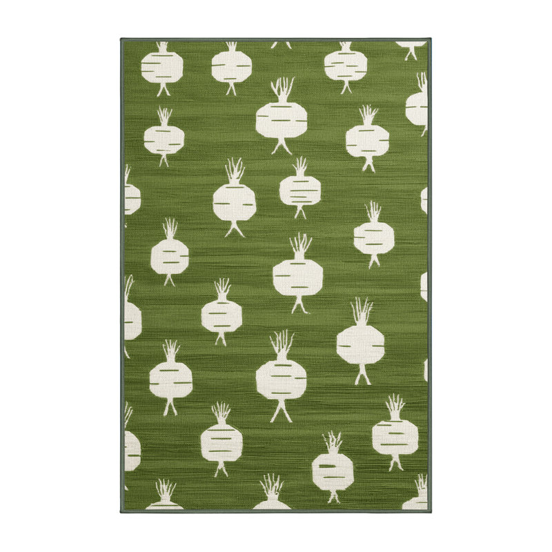  Tapis lavable à motif de radis Daikon, Rond 8 pi