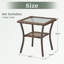 Table d'appoint d'extérieur en osier, petite table de bout carrée en rotin pour terrasse