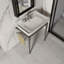 Lavabo de console de salle de bain mural 28 "avec support autoportant et barre à serviettes - Lavabo en céramique élégant, installation facile-1680974690-1680974691