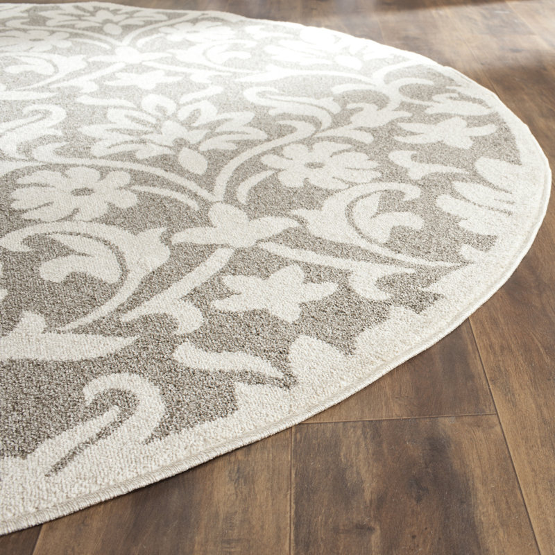 Tapis à motif floral Cirila, Rond 7 pi