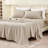 Linen Cotton Flat Sheet(Khaki,Twin)-127119702-127119708