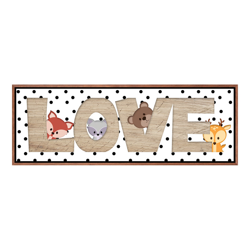 Art love, H 16 po x l 48 po x 1,5 po, Toile avec cadre en bois classique
