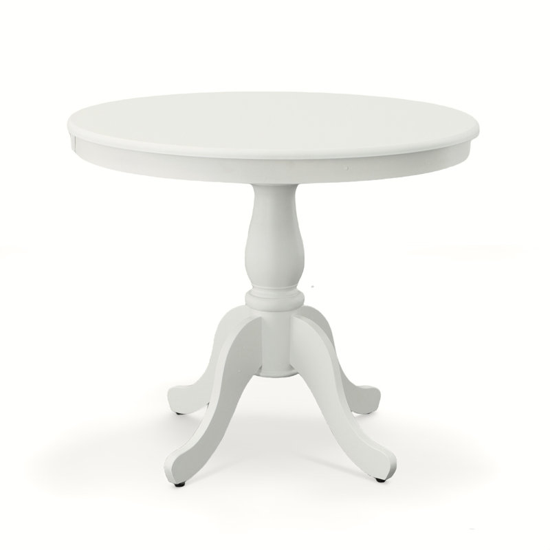 Classic White 36-Inch Round Dining Table with Space-Saving Pedestal Base, Pure White, 30" H x 36" W x 36" L