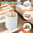 Outdoor Side Table With Storage, Round Side Table With Storage And Accent Table For Indoor And Outdoor, Magnesium Oxide Material Outdoor Storage Side Table For Patio, Indoor Use