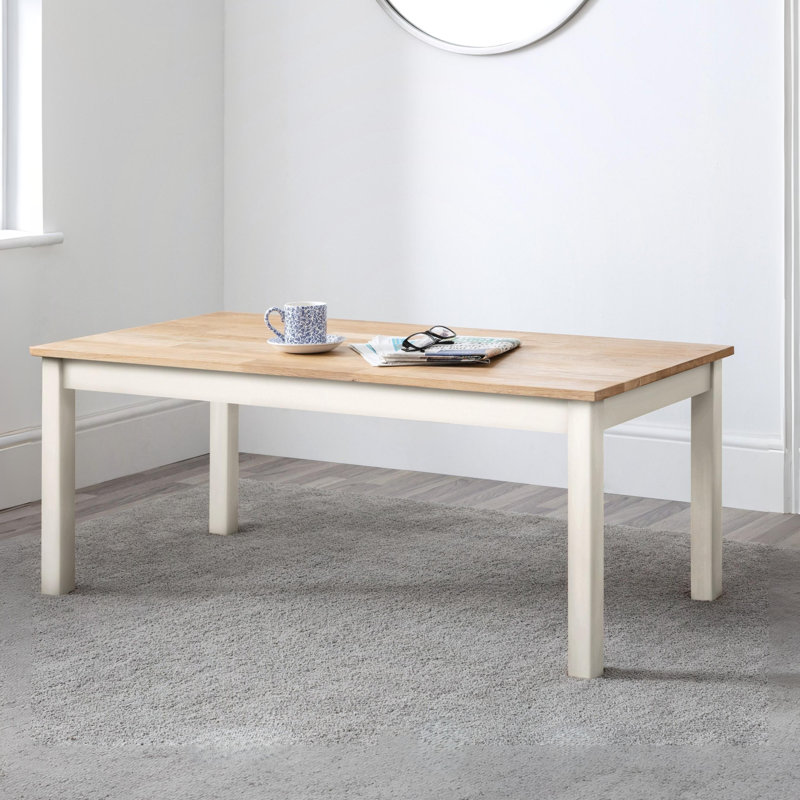 Carmel Solid Wood Four Leg Coffee Table, Ivory