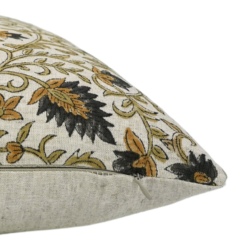 Housse de coussin en coton Floral, H 12 po x l 20 po, Rectangulaire