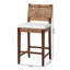 Tabouret de bar Bali & Pari Alise tissé à la main avec cadre en bois d'acajou-49379918