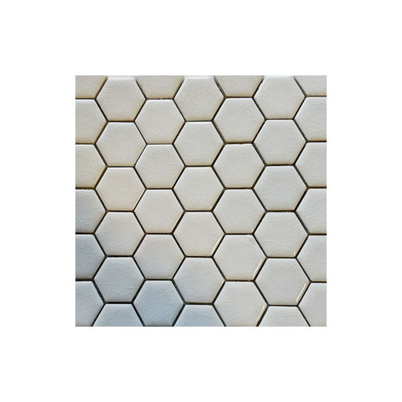 Rimini 2" x 2" Porcelain Honeycomb Mosaic Tile, Studio White