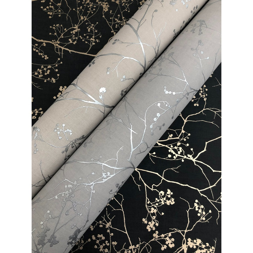 Swanson Wallpaper Double Roll, Black/Gold