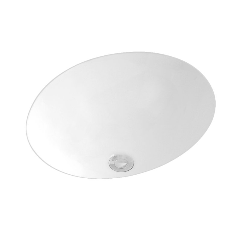 Lavabo de salle de bain ovale encastré avec trop-plein Architectura