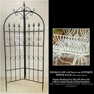 7.7ft. Tall Three Wall Iron Trellis with Fleir-de-lis "Paris 1968"