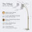 Trilage doré 84 po Lampe sur pied arquée à DEL 3 lumières Mid-Century-86938660