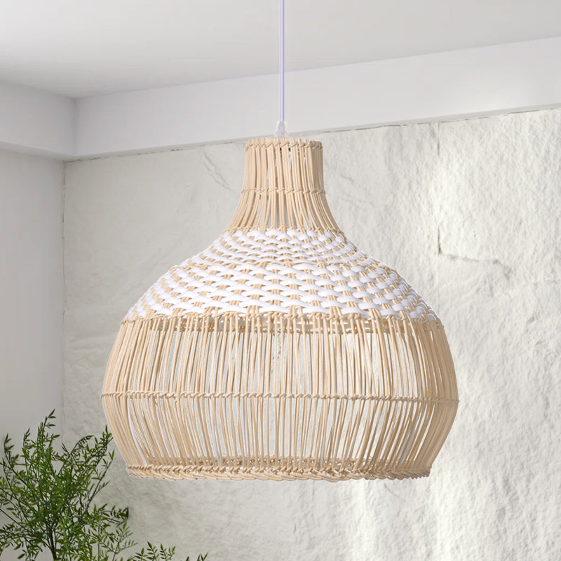 Arnoldus 1 - Light Natural Dome Pendant, 13.77" H x 13.77" W x 13.77" D
