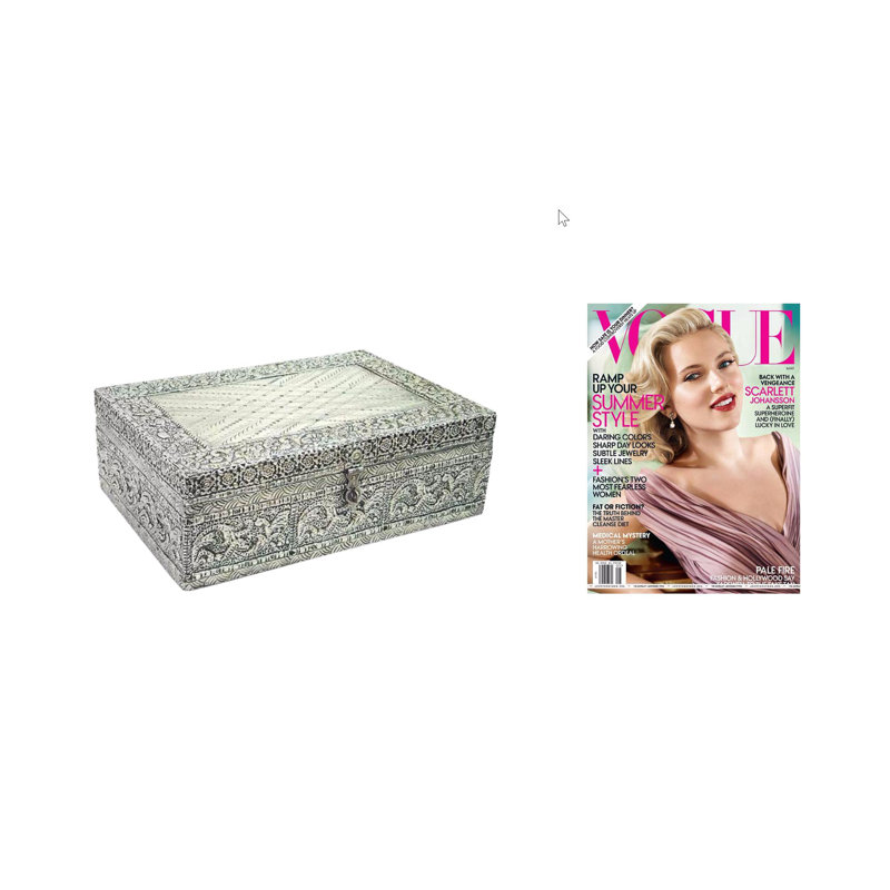 Boîte à bijoux en laiton repoussé