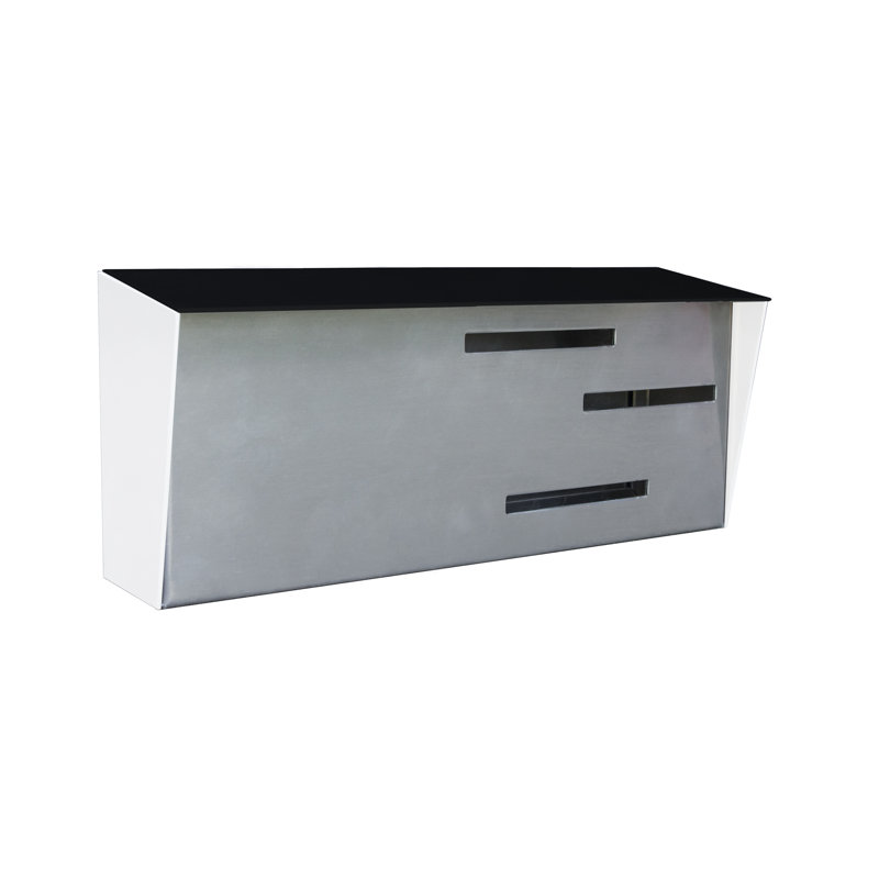 Boîte aux lettres murale moderne, Gris anthracite / blanc / argent