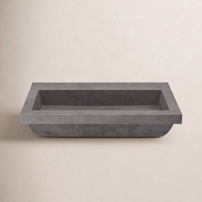 Trough Handmade Rectangular Drop-In Bathroom Sink