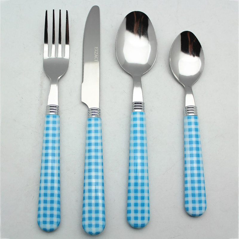 Brambly Cottage Otway 24 Piece Cutlery Set , Service for 6, Blue