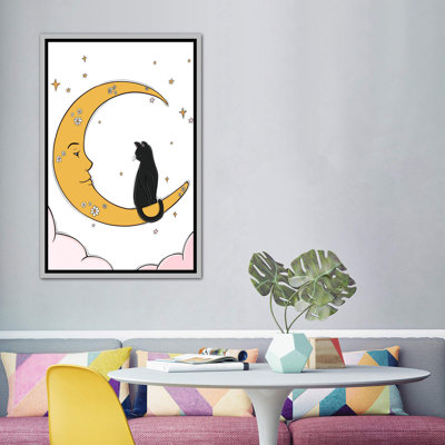 La lune et son ami par Sabina Fenn - impression d'art graphique