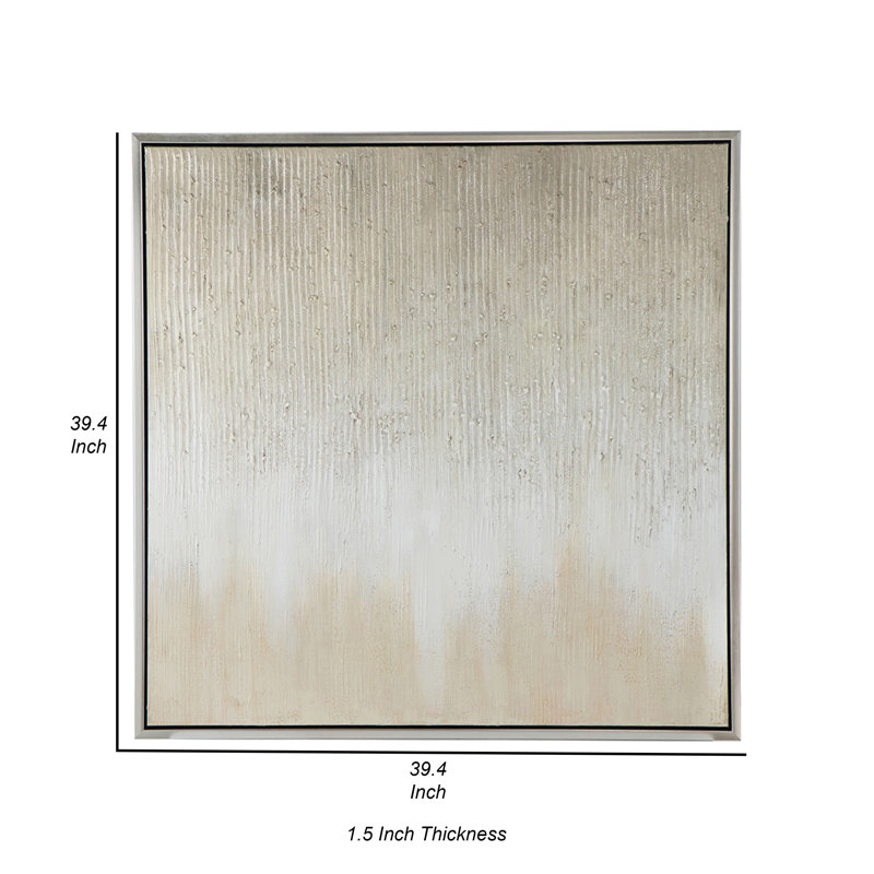 Large White and Gold Abstract Canvas Wall Art
