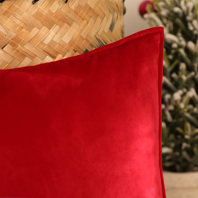 Fritch Square Throw Pillow Cover, Bright Red, 45cm H x 45cm W x 1cm D