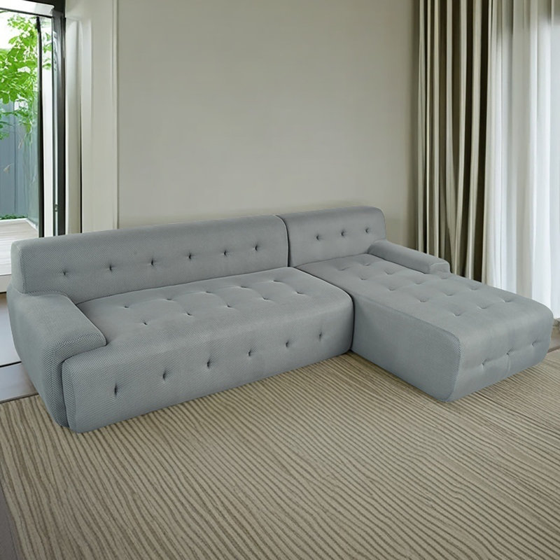 Grand canapé modulaire moderne en forme de L, style minimaliste, ensemble 2 pièces avec combinaisons libres, convenant aux salons, appartements et salons
