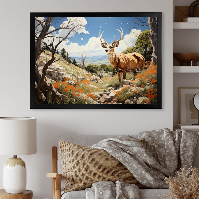 Paysage d'antilope de Baylaa - impression, H 30 po x l 40 po x P 1,5 po, Cadre photo noir