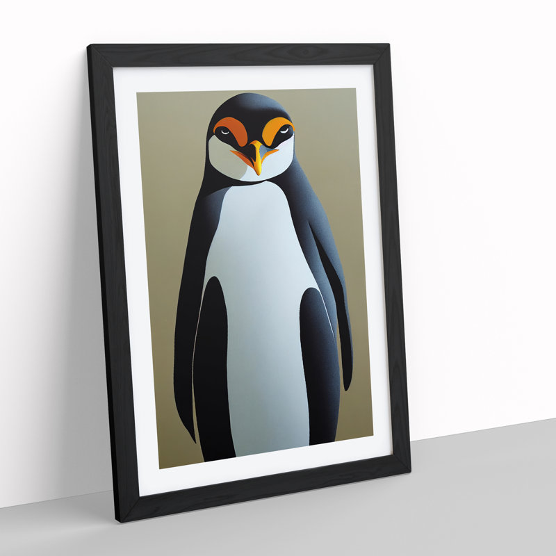 Resting Penguin - Framed Print, Black, 46cm H x 34cm W x 2cm D