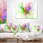 Motif multicolore sur blanc fractal - coussin imprimé abstrait-30617727-30617730
