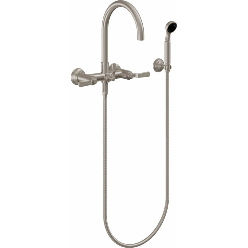 Descanso Tub Filler with Diverter, Lever Handle, Satin Nickel/Silver
