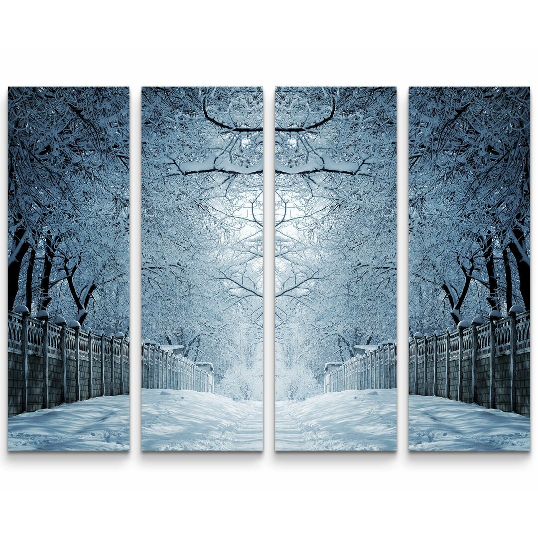 4-tlg. Leinwandbilder-Set Magische Winterlandschaft