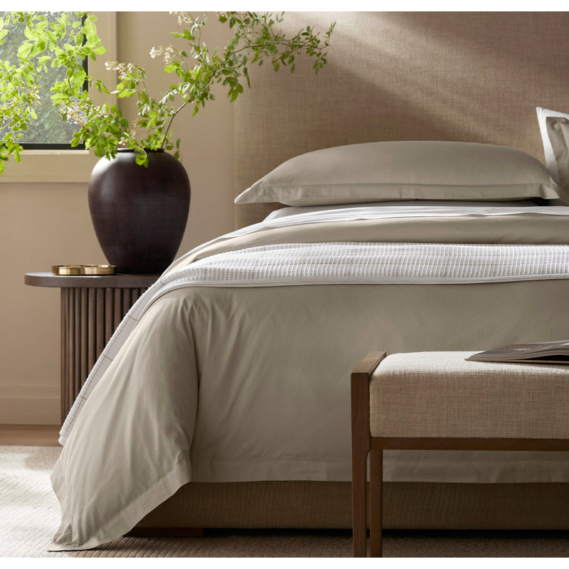 Signature Hemmed Duvet Set, Queen Duvet Cover + 2 Standard Shams, Oak