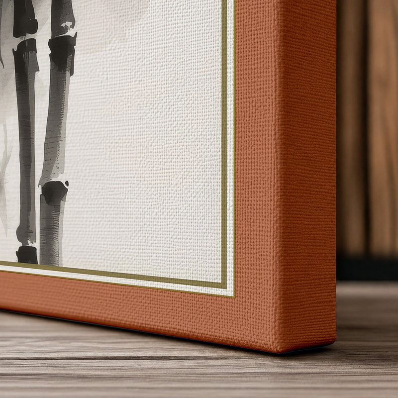 Bamboo in Mist Japandi - Wrapped Canvas, 24x16 - 61.0 x 40.6 cm, Terracotta Border