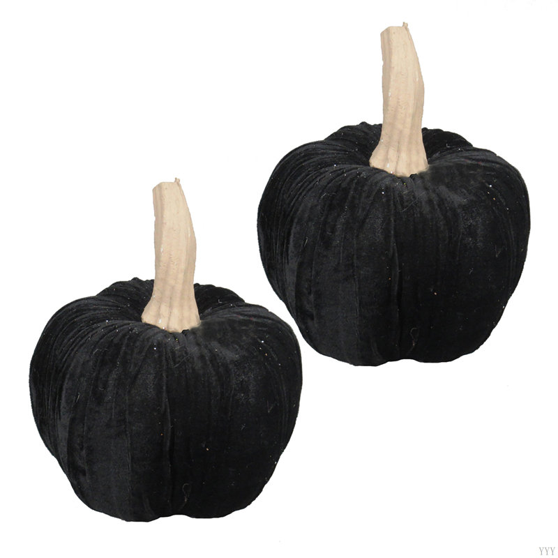9,5 "citrouille de velours noir grand, pour la décoration d'Halloween des Fêtes