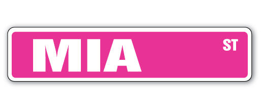 Plaque de rue Mia en plastique robuste 4 po x 18 po